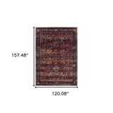 10' X 13' Red Purple Oriental Power Loom Area Rug - Homeroots - Flyclothing LLC
