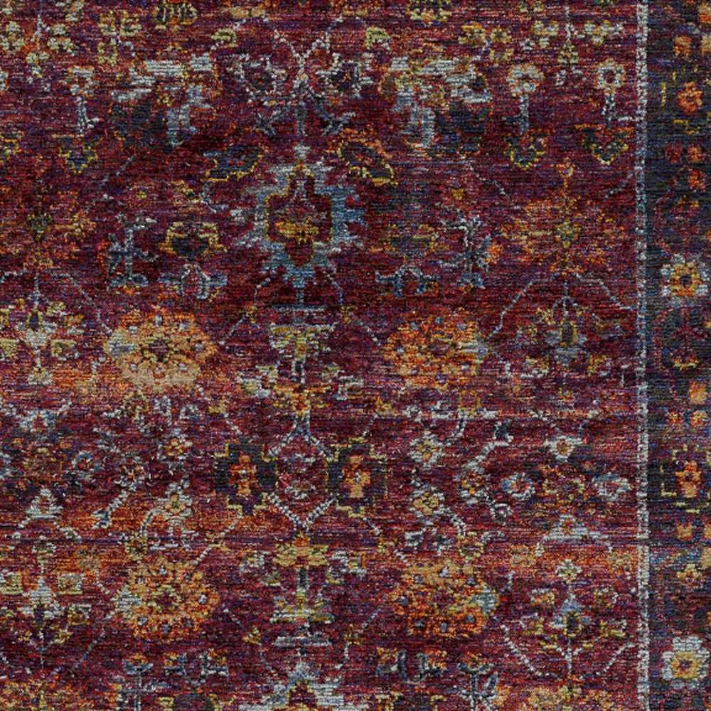 10' X 13' Red Purple Oriental Power Loom Area Rug - Homeroots - Flyclothing LLC