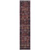 12' Runner Red Purple Gold and Grey Oriental Power Loom Runner Rug - Homeroots - Flyclothing LLC