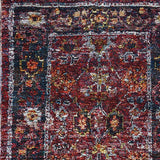 12' Runner Red Purple Gold and Grey Oriental Power Loom Runner Rug - Homeroots - Flyclothing LLC
