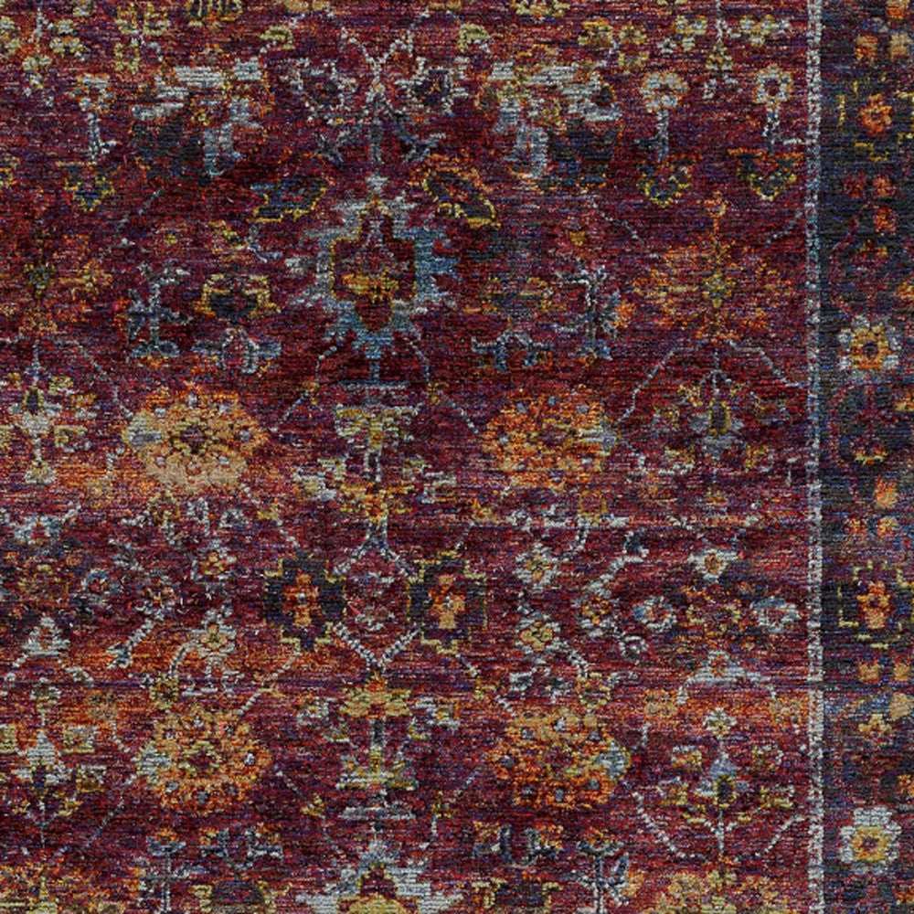 5' X 7' Red Purple Oriental Power Loom Area Rug - Homeroots - Flyclothing LLC