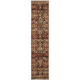 12' Runner Red Gold and Green Oriental Power Loom Runner Rug - Homeroots - Flyclothing LLC