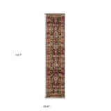 12' Runner Red Gold and Green Oriental Power Loom Runner Rug - Homeroots - Flyclothing LLC