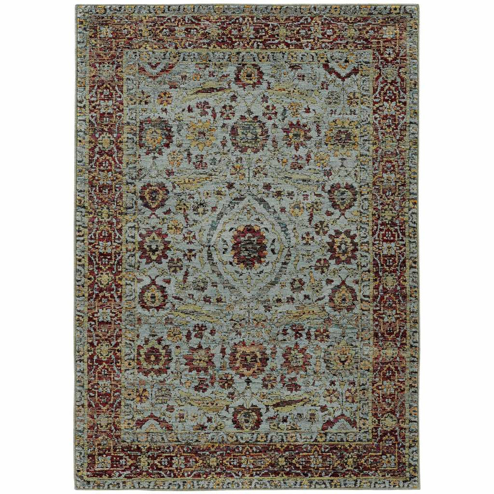 2' X 3' Blue and Green Oriental Power Loom Area Rug - Homeroots - Flyclothing LLC