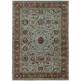 2' X 3' Blue and Green Oriental Power Loom Area Rug - Homeroots - Flyclothing LLC