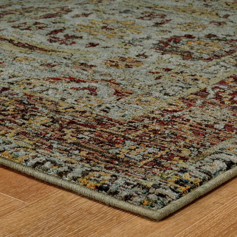 2' X 3' Blue and Green Oriental Power Loom Area Rug - Homeroots - Flyclothing LLC