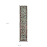 12' Runner Blue Red Green and Gold Oriental Power Loom Runner Rug - Homeroots - Flyclothing LLC