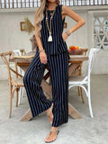 Striped Sleeveless Top and Pants Two-Piece Set - Trendsi - Flyclothing LLC
