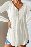 V-Neck Long Sleeve Blouse - Trendsi - Flyclothing LLC