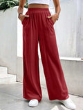 High Waist Wide Leg Pants with Pockets - Trendsi - Flyclothing LLC
