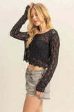 HYFVE Crochet Round Neck Cropped Knit Cover Up - Trendsi - Flyclothing LLC