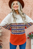 And The Why Ethnic Print Color Block Top - Trendsi - Flyclothing LLC