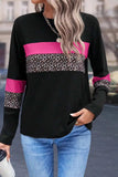 Leopard Round Neck Long Sleeve Blouse - Trendsi - Flyclothing LLC