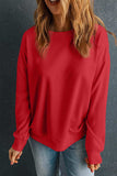 Round Neck Dropped Shoulder Sweatshirt - Trendsi - Flyclothing LLC