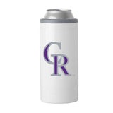 Colorado Rockies Letterman 12 oz Slim Can Coolie - Logo Brands - Flyclothing LLC