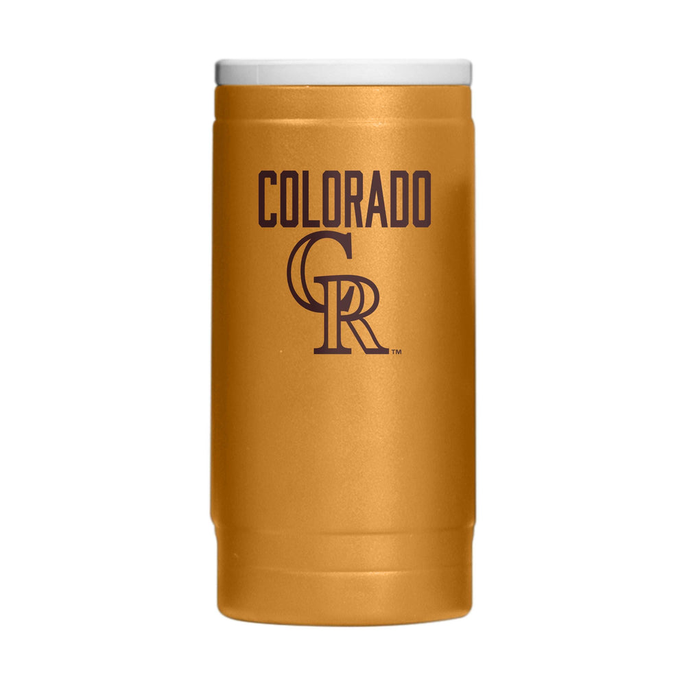Colorado Rockies Huddle Powder Coat Slim Can Coolie - Logo Brands - Flyclothing LLC