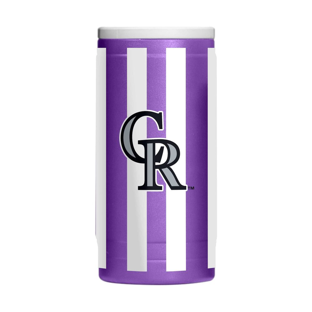 Colorado Rockies 12oz Striped Powdercoat SlimCan Coolie - Logo Brands - Flyclothing LLC