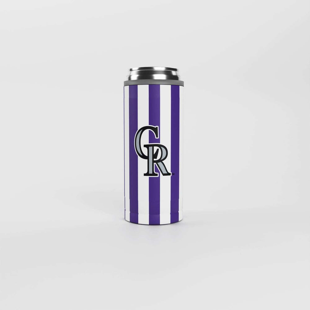 Colorado Rockies 12oz Striped Powdercoat SlimCan Coolie - Logo Brands - Flyclothing LLC