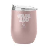 Colorado Rockies 16oz Stencil Powder Coat Curved Beverage - Logo Brands - Flyclothing LLC