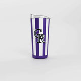 Colorado Rockies 20oz Striped Powder Coat Tumbler - Logo Brands - Flyclothing LLC