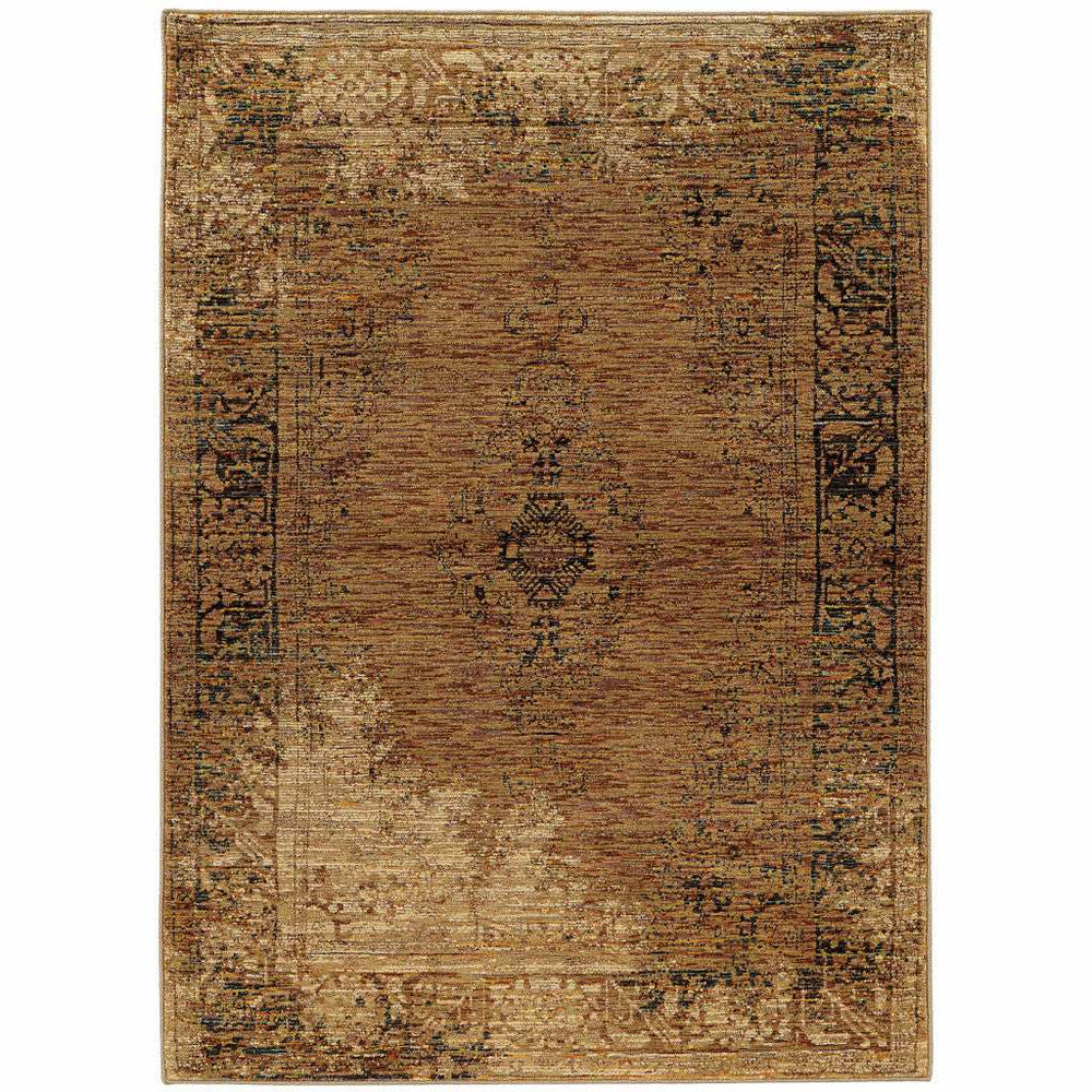 10' X 13' Brown Oriental Power Loom Area Rug - Homeroots - Flyclothing LLC