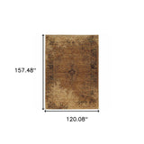 10' X 13' Brown Oriental Power Loom Area Rug - Homeroots - Flyclothing LLC