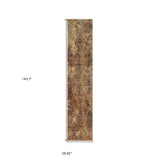 12' Runner Gold and Brown Oriental Power Loom Runner Rug - Homeroots - Flyclothing LLC