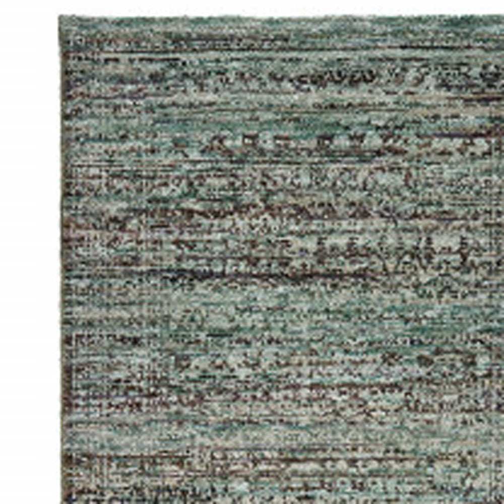 12' Runner Blue and Purple Oriental Power Loom Runner Rug - Homeroots - Flyclothing LLC