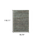 7' X 10' Blue Green Oriental Power Loom Area Rug - Homeroots - Flyclothing LLC
