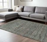 9' X 12' Blue Green Oriental Power Loom Area Rug - Homeroots - Flyclothing LLC
