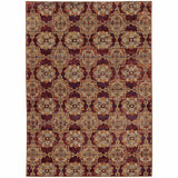 10' X 13' Red and Gold Oriental Power Loom Area Rug - Homeroots - Flyclothing LLC