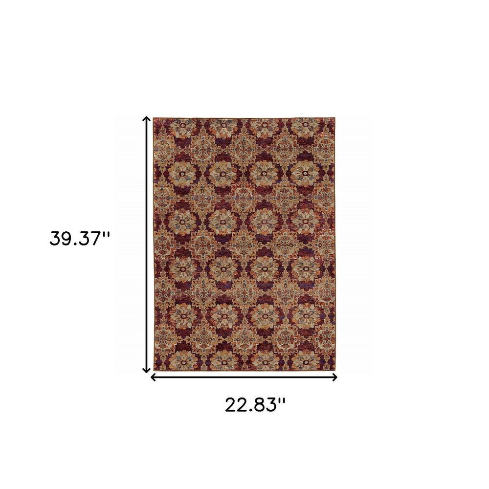 2' X 3' Oriental Power Loom Area Rug - Homeroots - Flyclothing LLC