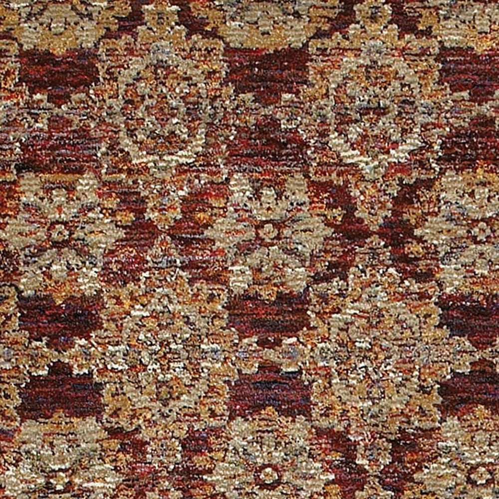 8' Runner Red and Gold Oriental Power Loom Runner Rug - Homeroots - Flyclothing LLC