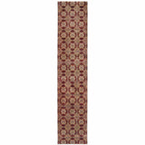 12' Runner Red and Gold Oriental Power Loom Runner Rug - Homeroots - Flyclothing LLC