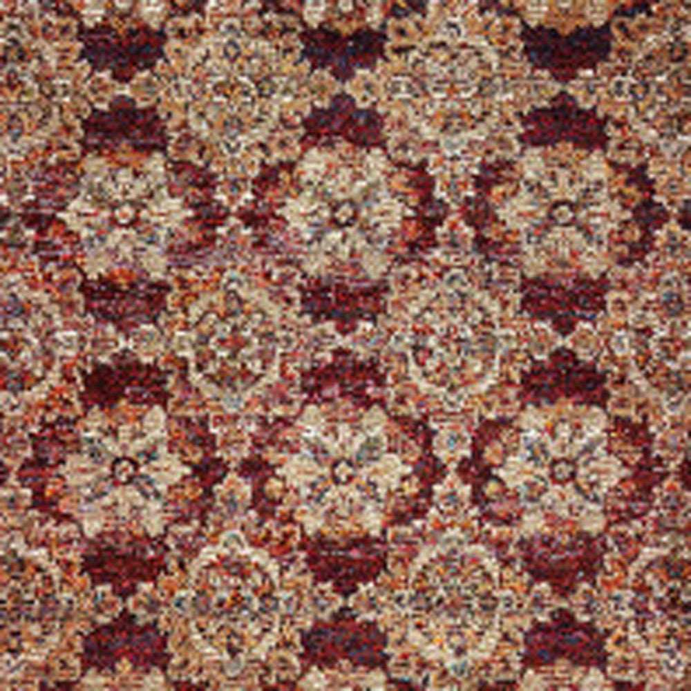 12' Runner Red and Gold Oriental Power Loom Runner Rug - Homeroots - Flyclothing LLC