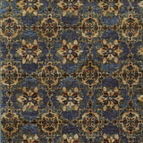 2' X 3' Blue and Gold Oriental Power Loom Area Rug - Homeroots - Flyclothing LLC