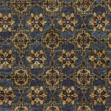 5' X 7' Blue and Gold Oriental Power Loom Area Rug - Homeroots - Flyclothing LLC