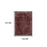 10' X 13' Red and Gold Oriental Power Loom Area Rug - Homeroots - Flyclothing LLC