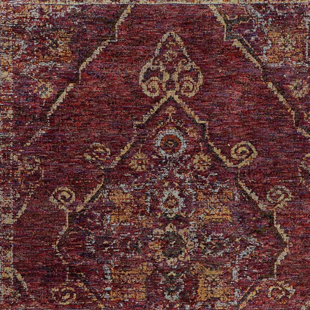 3' X 5' Red and Gold Oriental Power Loom Area Rug - Homeroots - Flyclothing LLC