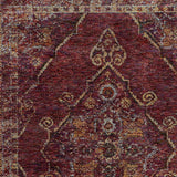 7' X 10' Red and Gold Oriental Power Loom Area Rug - Homeroots - Flyclothing LLC