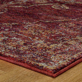 8' X 11' Red and Gold Oriental Power Loom Area Rug - Homeroots - Flyclothing LLC