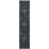 12' Runner Blue and Brown Oriental Power Loom Runner Rug - Homeroots - Flyclothing LLC