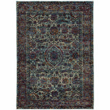 10' X 13' Blue Green Oriental Power Loom Area Rug - Homeroots - Flyclothing LLC