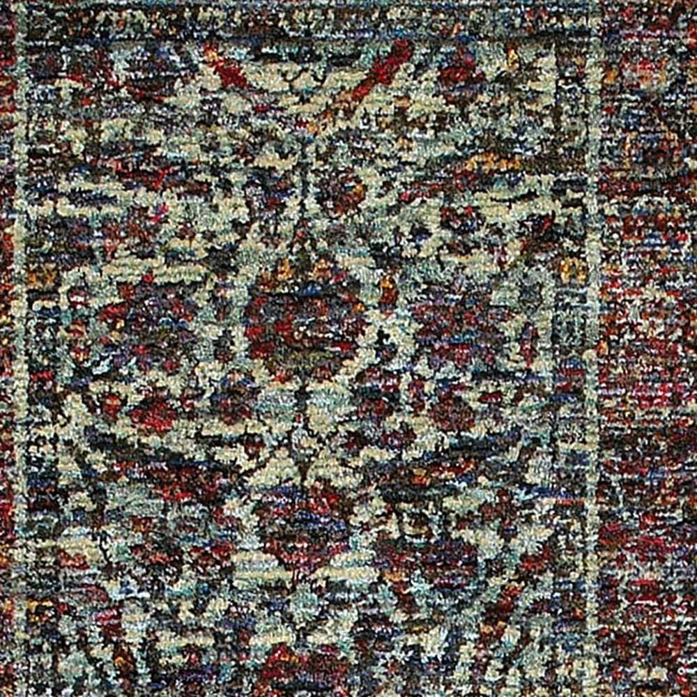 8' Runner Blue and Purple Oriental Power Loom Runner Rug - Homeroots - Flyclothing LLC