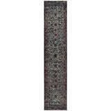 12' Runner Blue and Purple Oriental Power Loom Runner Rug - Homeroots - Flyclothing LLC