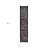 12' Runner Blue and Purple Oriental Power Loom Runner Rug - Homeroots - Flyclothing LLC