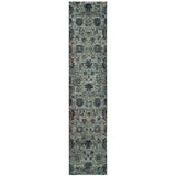12' Runner Blue and Navy Oriental Power Loom Runner Rug - Homeroots - Flyclothing LLC