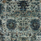12' Runner Blue and Navy Oriental Power Loom Runner Rug - Homeroots - Flyclothing LLC