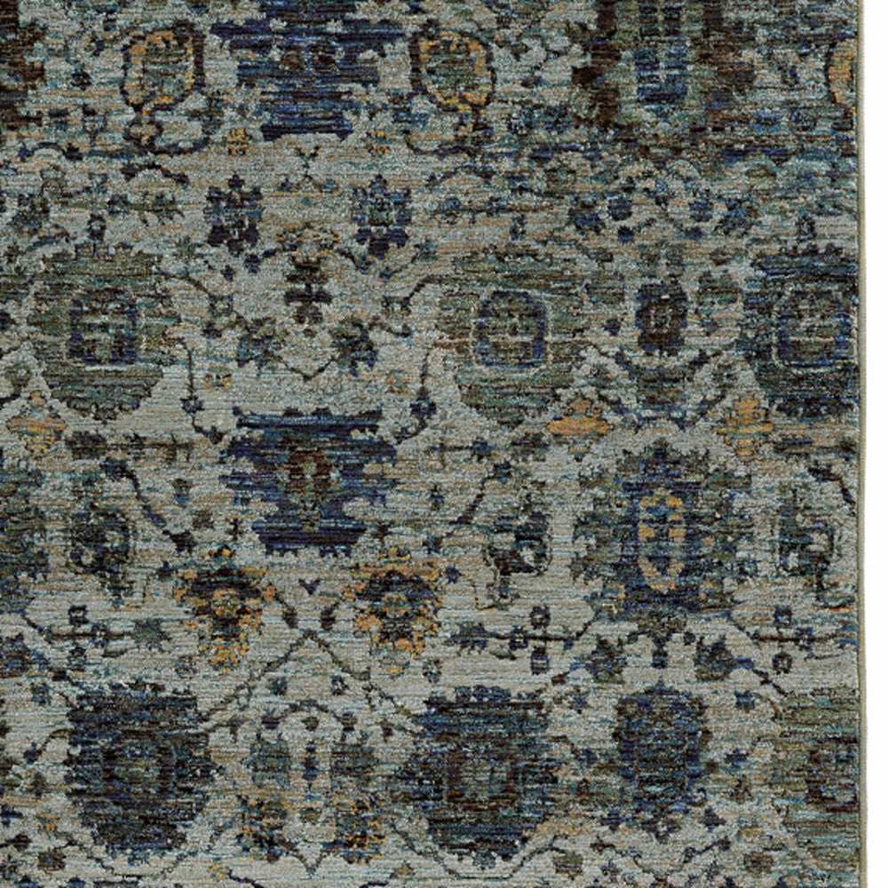 5' X 7' Blue Green Oriental Power Loom Area Rug - Homeroots - Flyclothing LLC