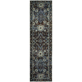 8' Runner Navy Blue Oriental Power Loom Runner Rug - Homeroots - Flyclothing LLC